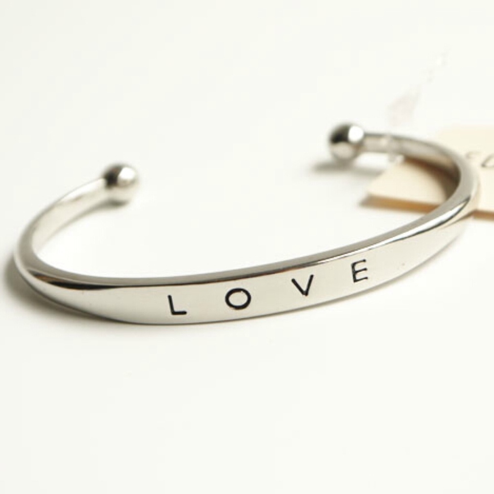 New Stainless Steel Silver Lover Bangle Bracelet